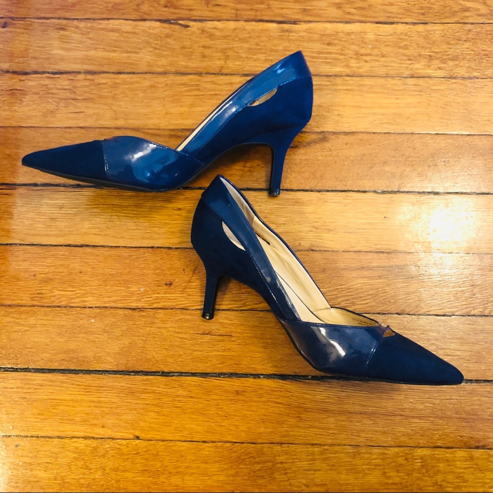 Unisa Blue Pointed Kitten Heels